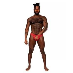 🦋B2G1🦋MALE POWER Men’s Lace Open Ring Thong Underwear RED | L/XL |